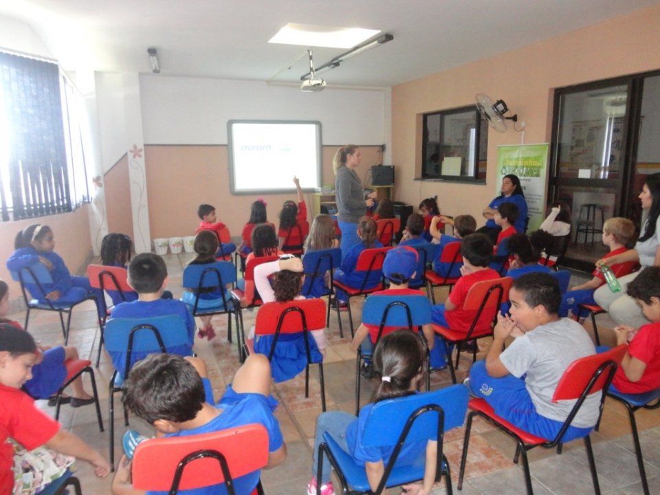 A Turminha da Reciclagem-RS diverte alunos com os personagens da turminha