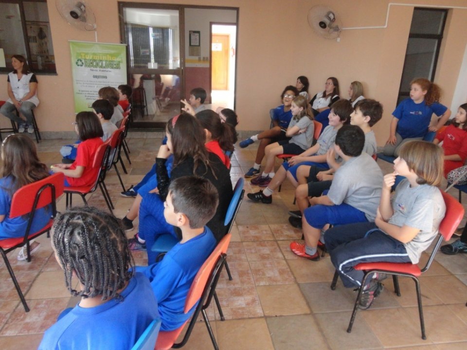 A Turminha da Reciclagem-RS diverte alunos com os personagens da turminha