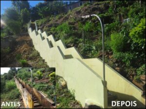 Associação de moradores e voluntários do amigo energia revitalizam escadaria em Herval d'Oeste-SC