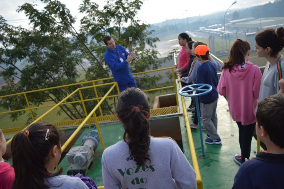 A Turminha da Reciclagem realiza atividade com alunos do Vozes do Corpo