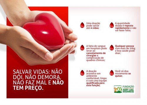 PARABÉNS A TODOS OS DOADORES DE SANGUE!