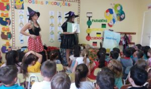 Contação de histórias com o programa Roda de Leitura em Guatambu (SC)