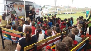 Contação de histórias com o programa Roda de Leitura em Guatambu (SC)