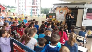 Contação de histórias com o programa Roda de Leitura em Guatambu (SC)