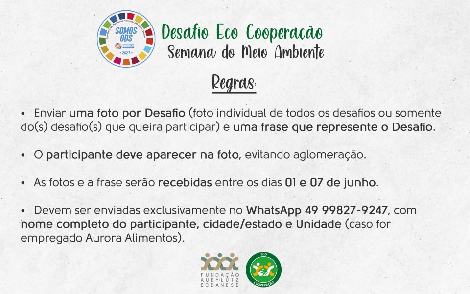 FALB promove Desafio Eco Cooperação na Semana do Meio Ambiente