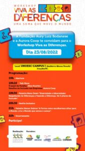 Formatura do Curso de Qualificação para PCD e Workshop Viva as Diferenças acontecerá em Joaçaba(SC)