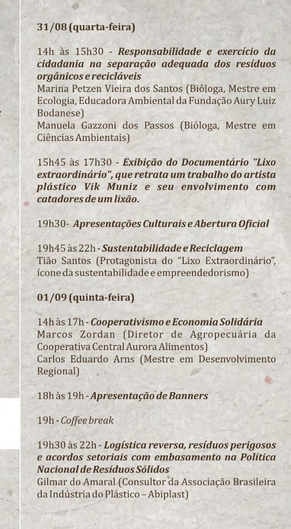 Participe do II Seminário Regional de Resíduos Sólidos