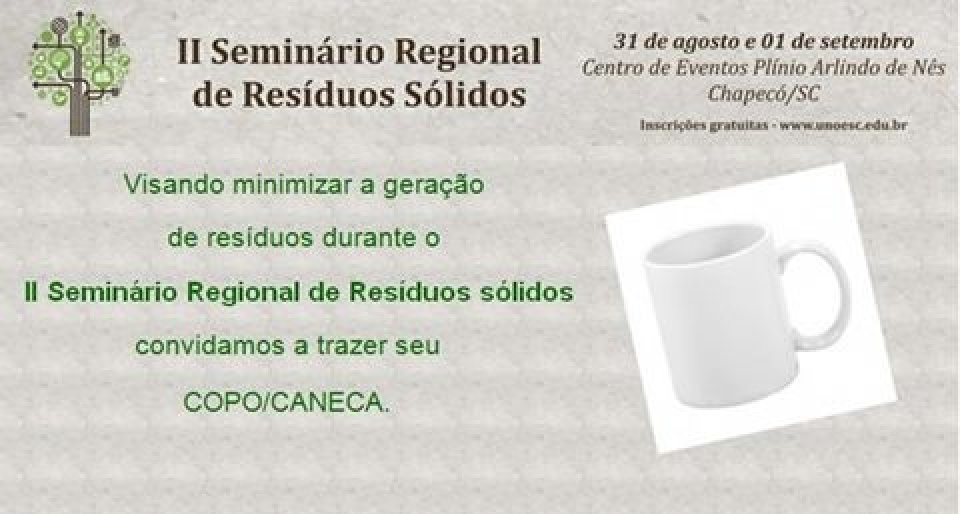 Participe do II Seminário Regional de Resíduos Sólidos